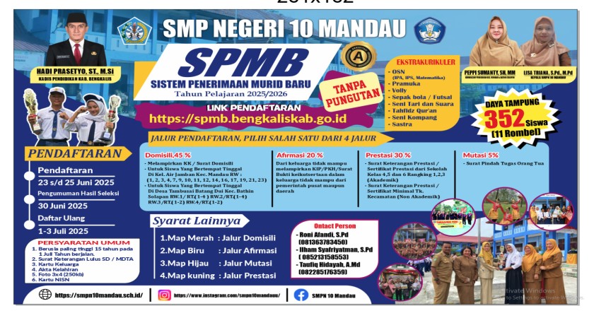 Sistem Penerimaan Murid Baru (SPMB) SMPN 10 Mandau Tahun Ajaran 2025/2026 Segera Dibuka